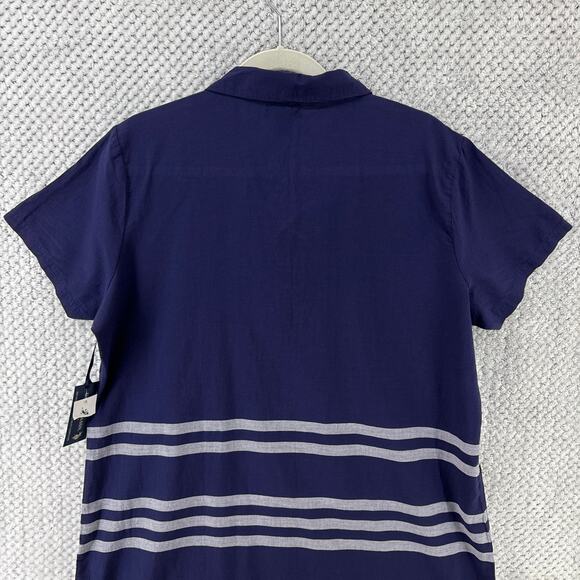 U.S. Polo ASSN Cover Up Women XL Blue Gray Striped Short Sleeves Beach New - Picture 7 of 11